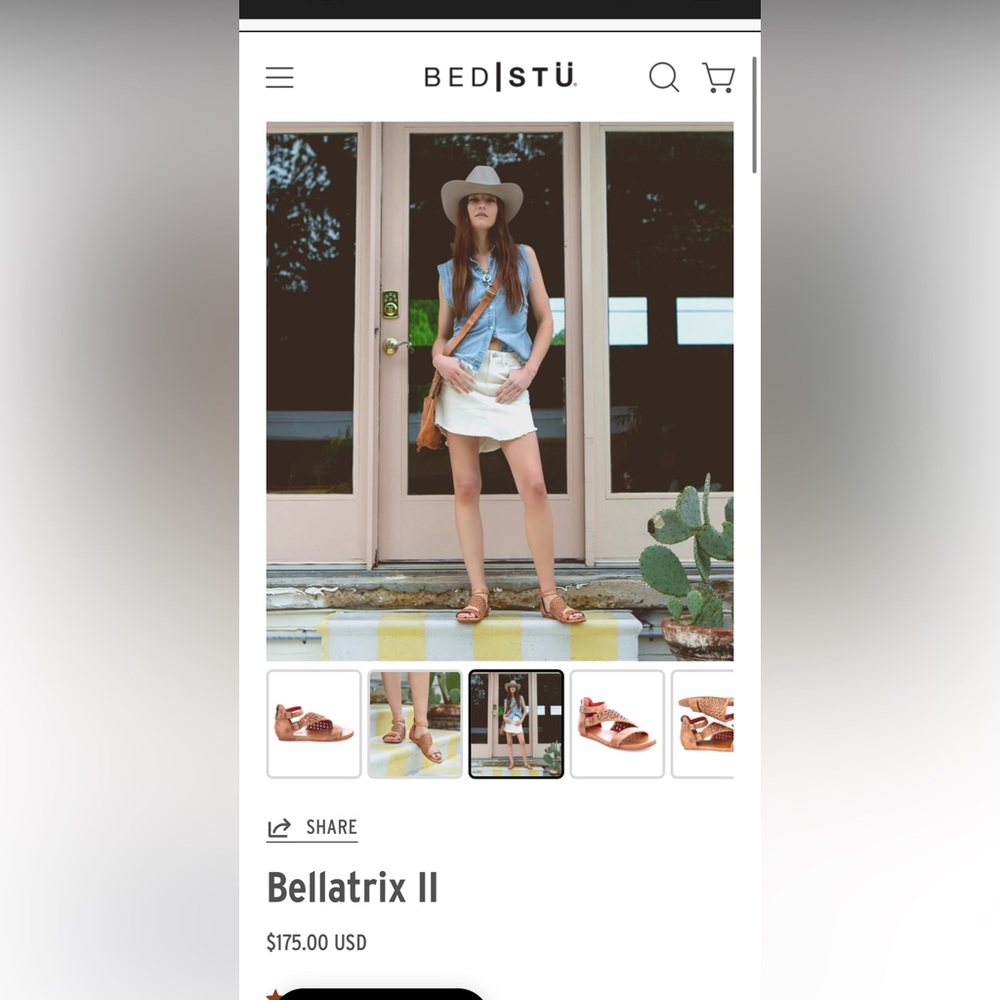 BED|STU‎ Bellatrix II Leather Sandal 7.5